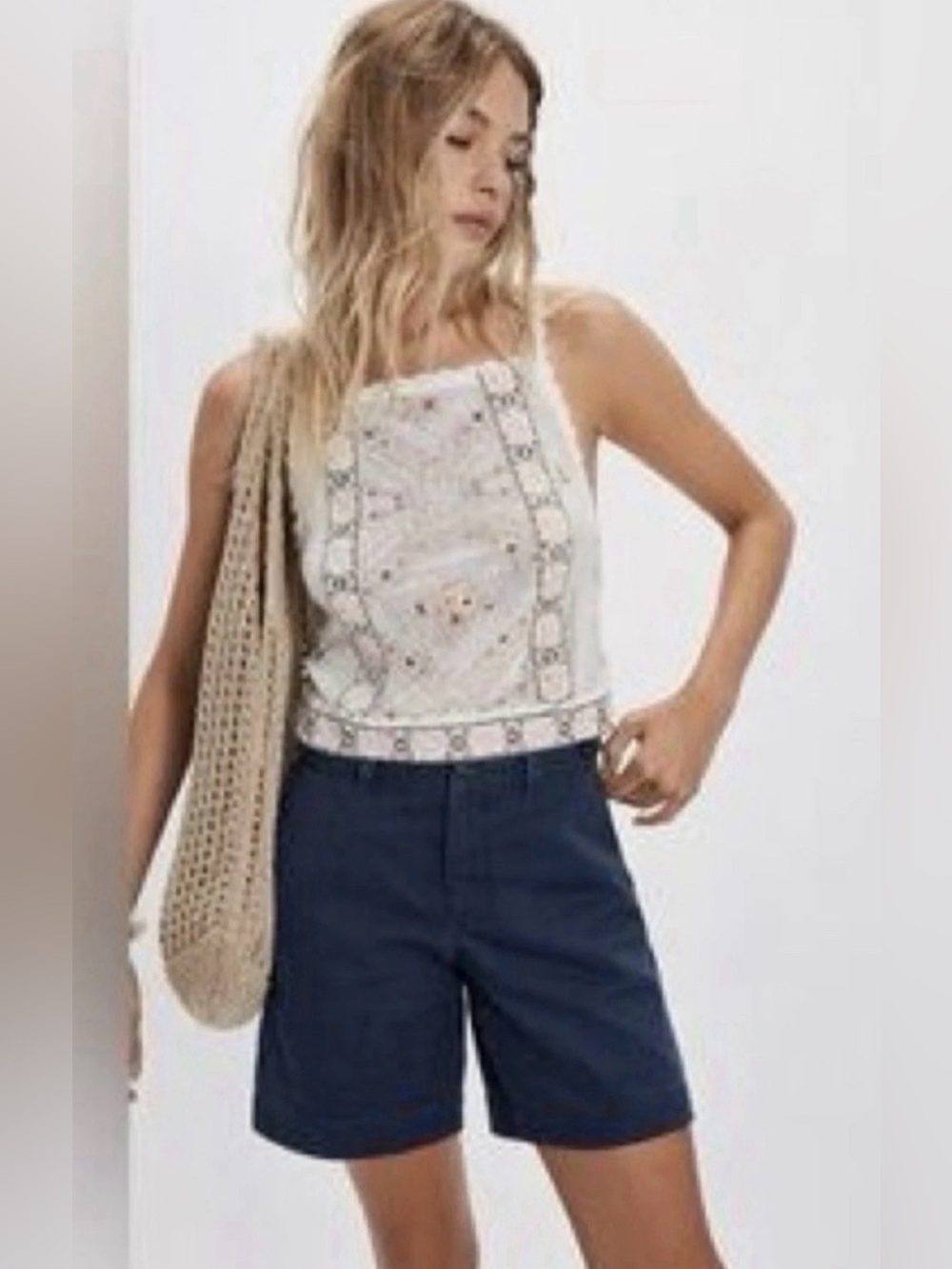Free People Riverside Bermuda Shorts in Pageant Blue
